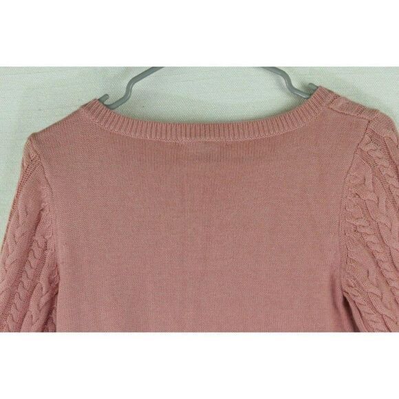 H&M Basic Sweater Cableknit Alpaca wool blend pink - Picture 7 of 9